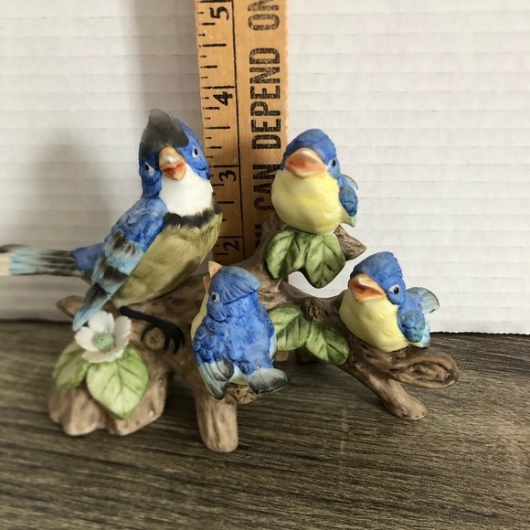 Vtg Japan Ceramic Blue Jays on Branch - Picture 12 of 14